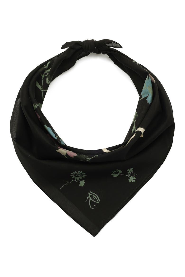Fleur De Lis Embroidered Bandana, Main, color, BLACK
