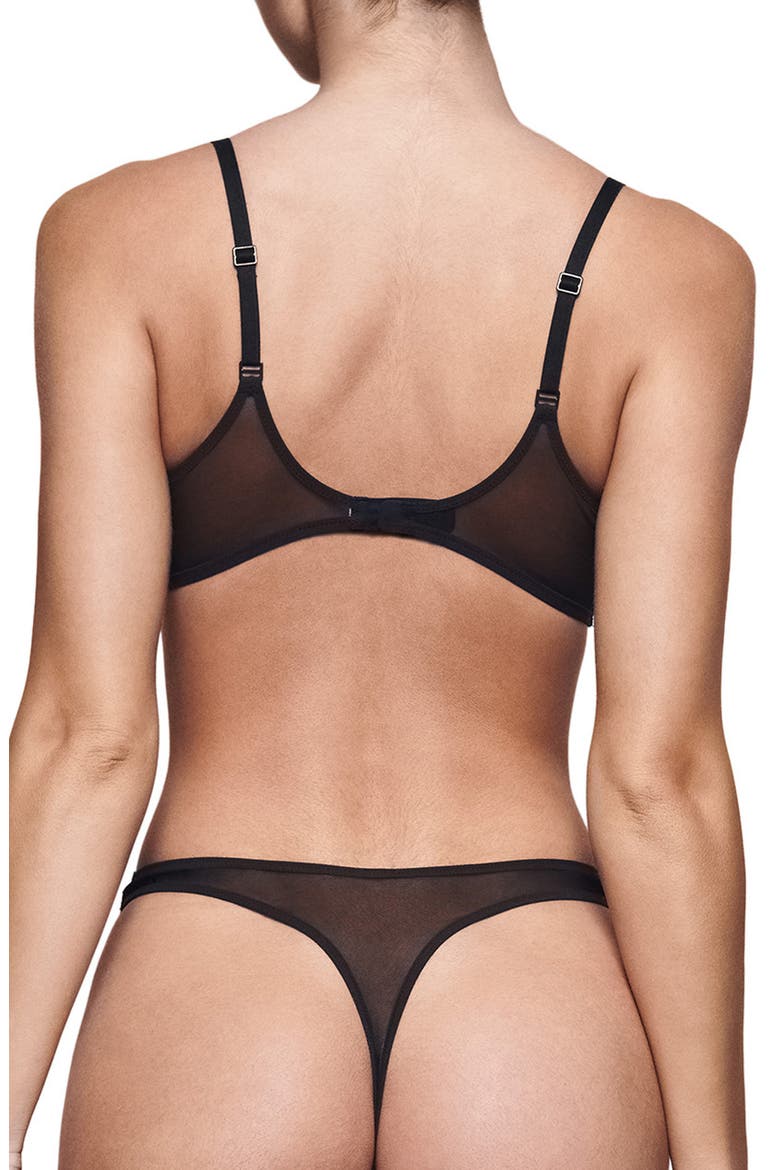 Ultrafine Mesh Triangle Bra, Alternate, color, ONYX