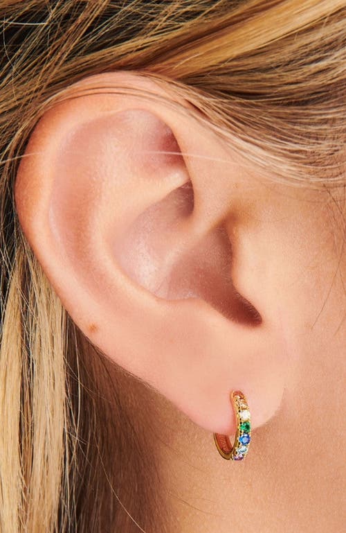 Little Sky Stone Beaded Huggie Earrings In Gold