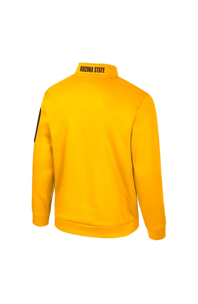 COLOSSEUM Men's Colosseum Gold Arizona State Sun Devils Mainframe Quarter-Zip Fleece Jacket, Alternate, color, 