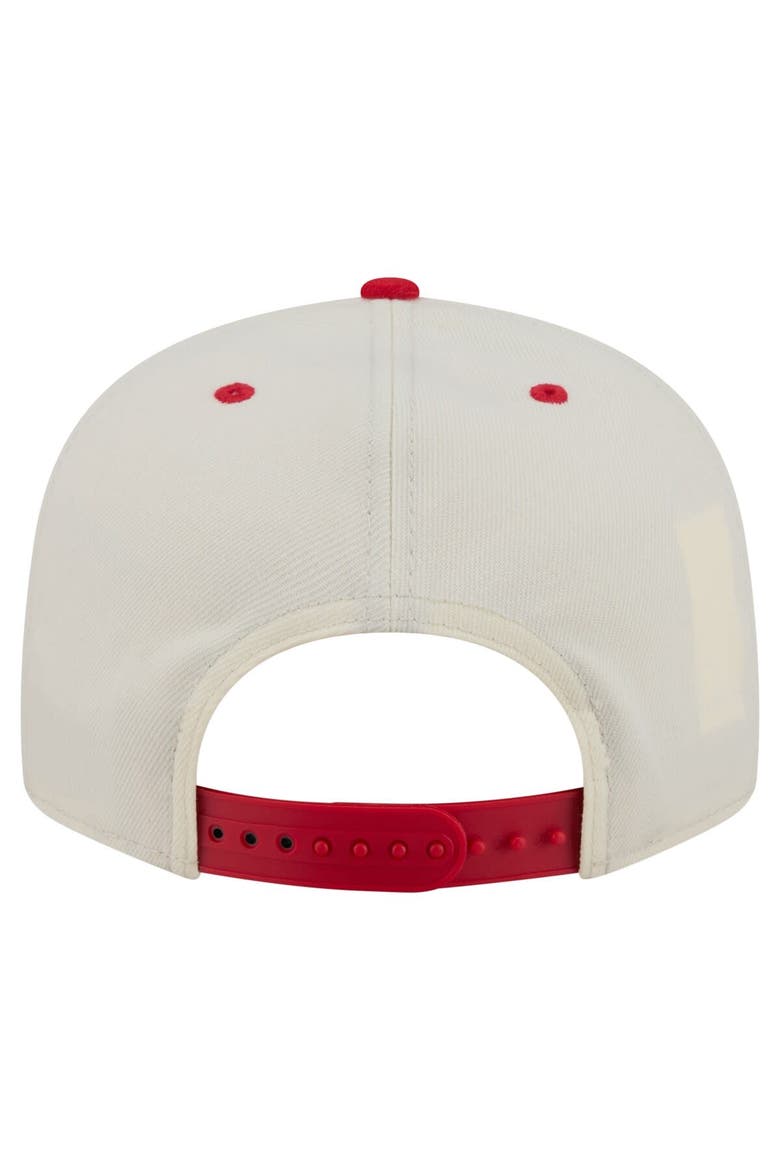 Men's New Era Cream Kansas City Chiefs Oversized Slogan 9FIFTY Snapback Hat, Alternate, color, Cream