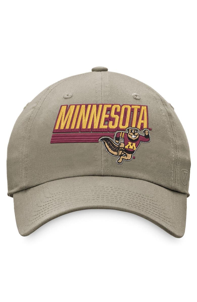 TOP OF THE WORLD Men's Top of the World Khaki Minnesota Golden Gophers Slice Adjustable Hat, Alternate, color, 