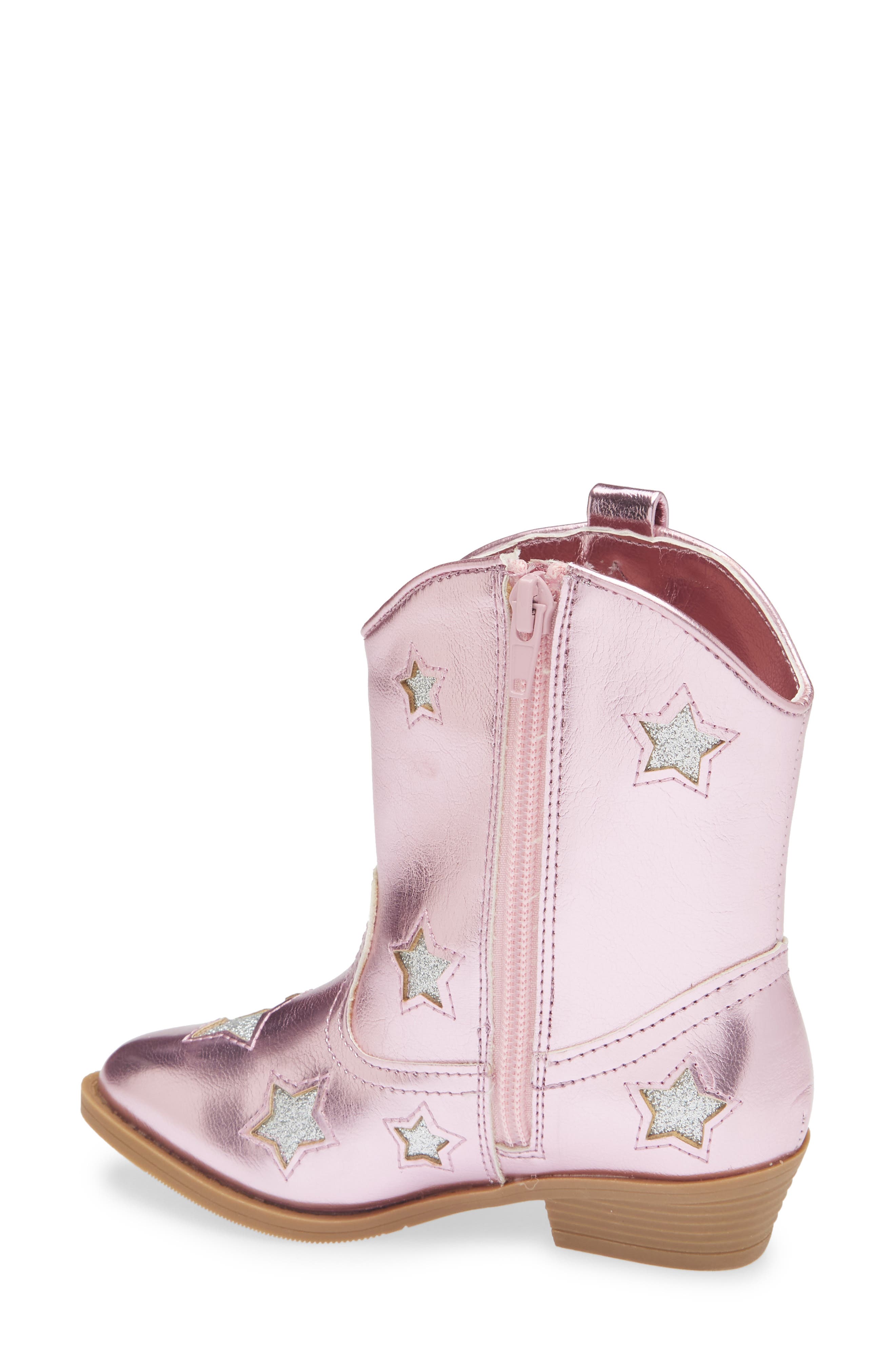 Kids' Celeste Western Boot, Alternate, color, PINK METALLIC