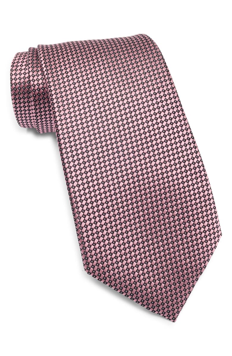 ZEGNA TIES Neat Silk Tie, Main, color, Md Pnk Micro Fan