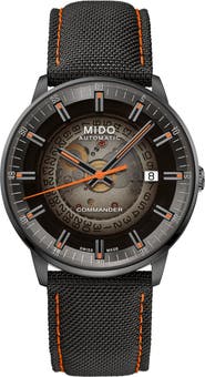 MIDO Commander Gradient Skeletal Automatic Canvas Strap Watch, 40mm