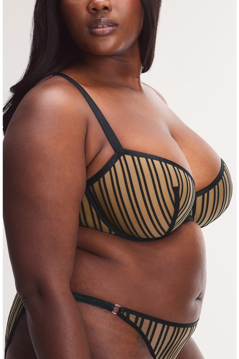 Strappy Hour Lightly Lined Semi-Demi Bra, Alternate, color, BLACK CAVIAR
