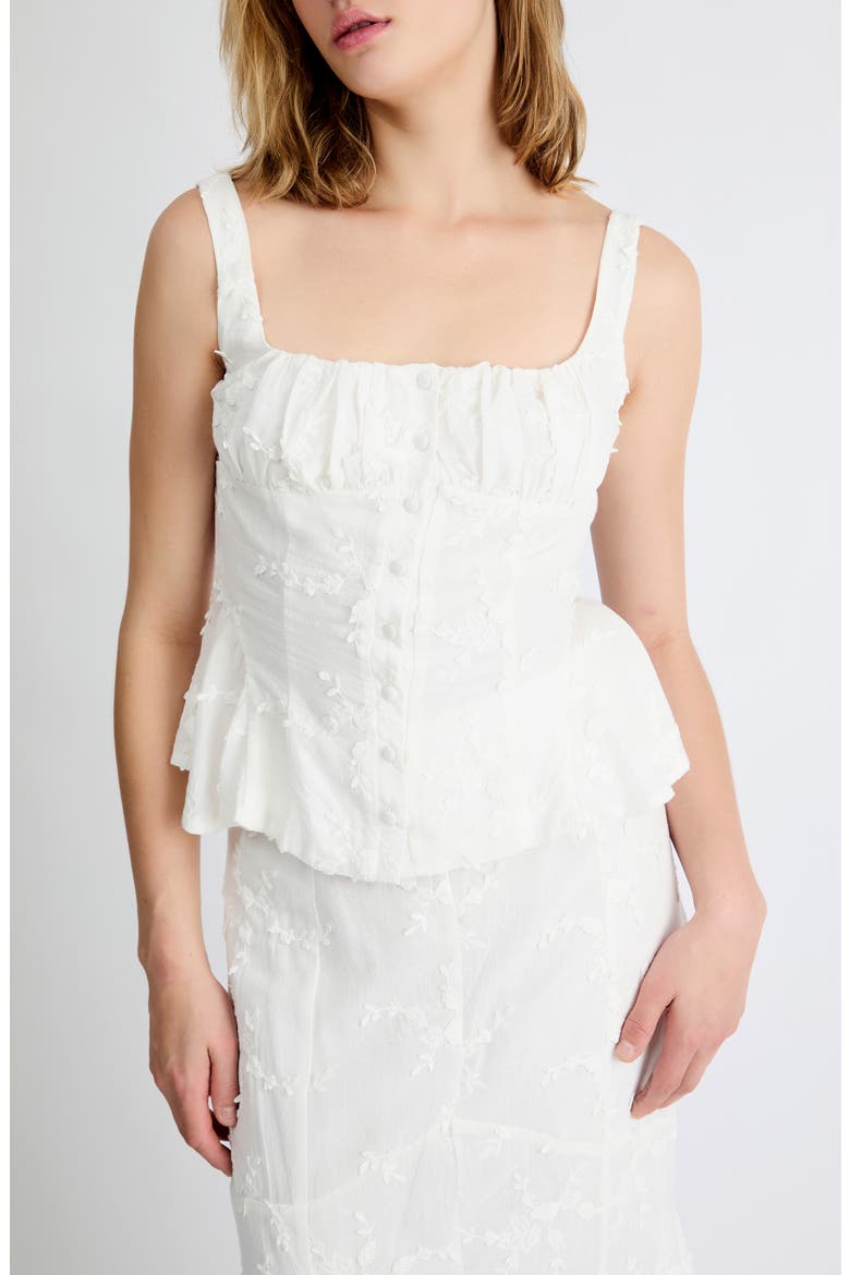 Bella Embroidered Detail Top, Main, color, WHITE