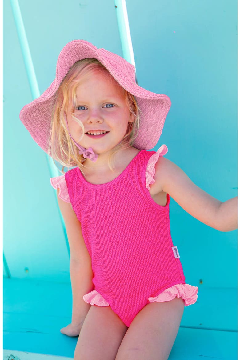 Toddler Crinkle Ruffle One Piece, Alternate, color, Fuschia