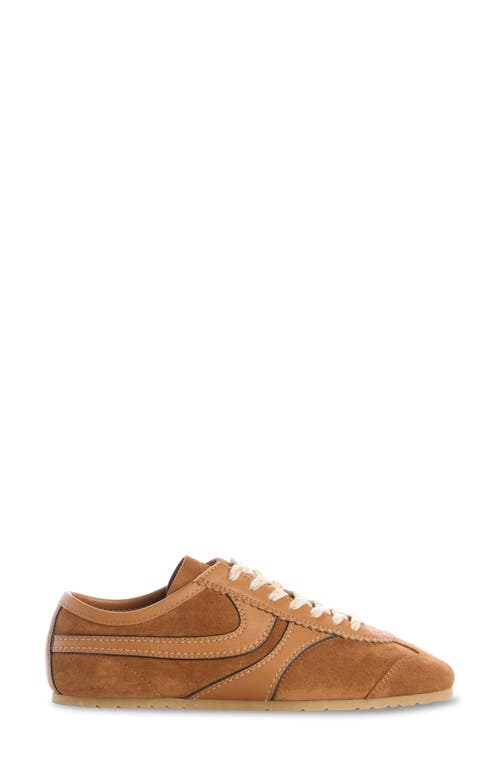 Dries Van Noten Stitched Contrast Rubber Sole Suede Panel Sneakers In Brown