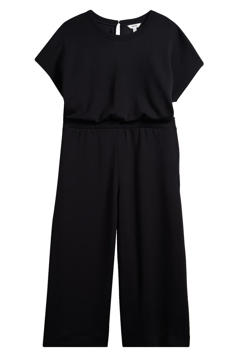 AirEssentials® Cap Sleeve UPF 50+ Cinched Jumpsuit, Alternate, color, VERY BLACK
