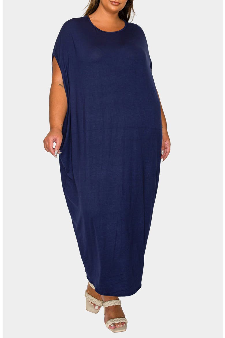 Sasha Knit Kaftan Dress, Alternate, color, NAVY