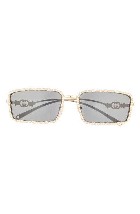 58mm Rectangular Sunglasses