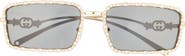 Gucci 58mm Rectangular Sunglasses