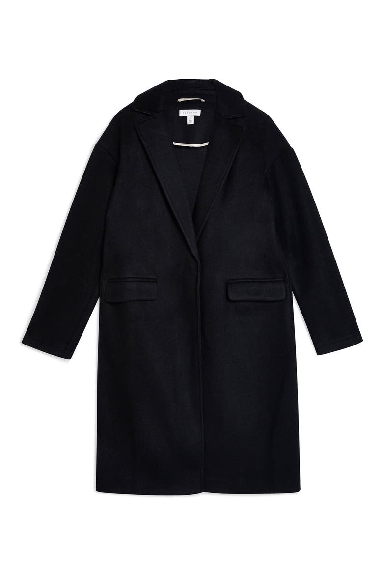 Lily Knit Back Midi Coat, Alternate, color, BLACK