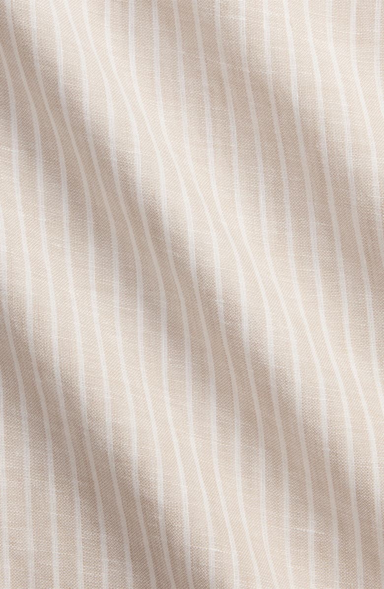 Polo Ralph Lauren Classic Fit Stripe Linen Button-Down Shirt, Alternate, color, Coastal Beige White