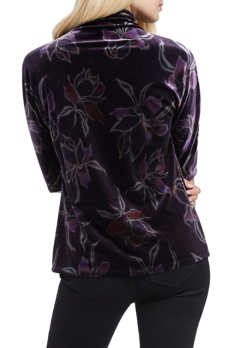 Soft Petal Stretch Velvet Top, Alternate, color, MULTI