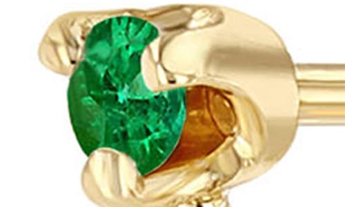 Zoë Chicco Emerald Chain Front/back Earring In 14k Yellow Gold