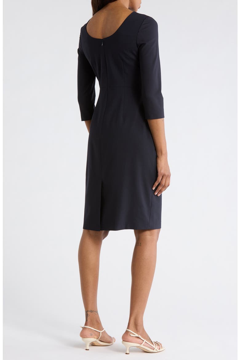 Varetta Three-Quarter Sleeve Stretch Wool Dress, Alternate, color, DEEP NAVY