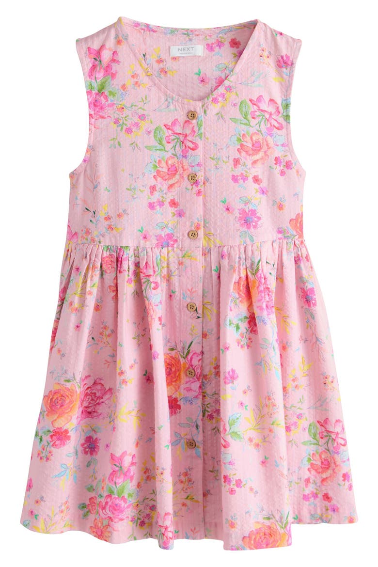 Kids' Floral Sleeveless Cotton Dress, Main, color, PINK