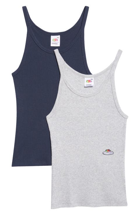 x Fruit of the Loom 2-Pack Cotton Rib Camisoles