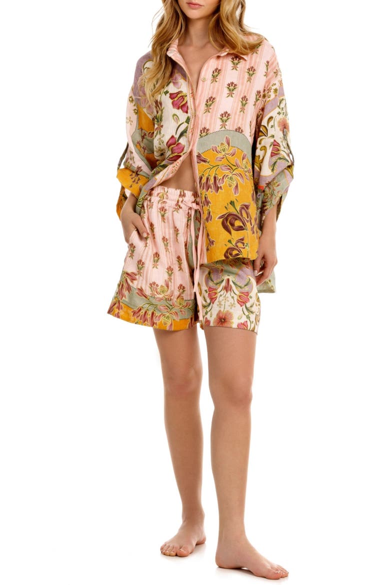 Renata Aura Cover-Up Shorts, Main, color, PINK MULTI