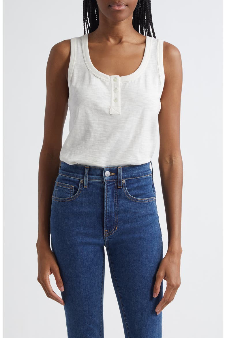 Harrison Cotton Henley Tank, Main, color, ECRU