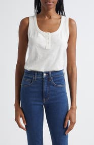 Veronica Beard Harrison Cotton Henley Tank