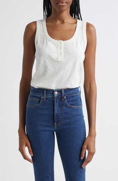 Veronica Beard Harrison Cotton Henley Tank