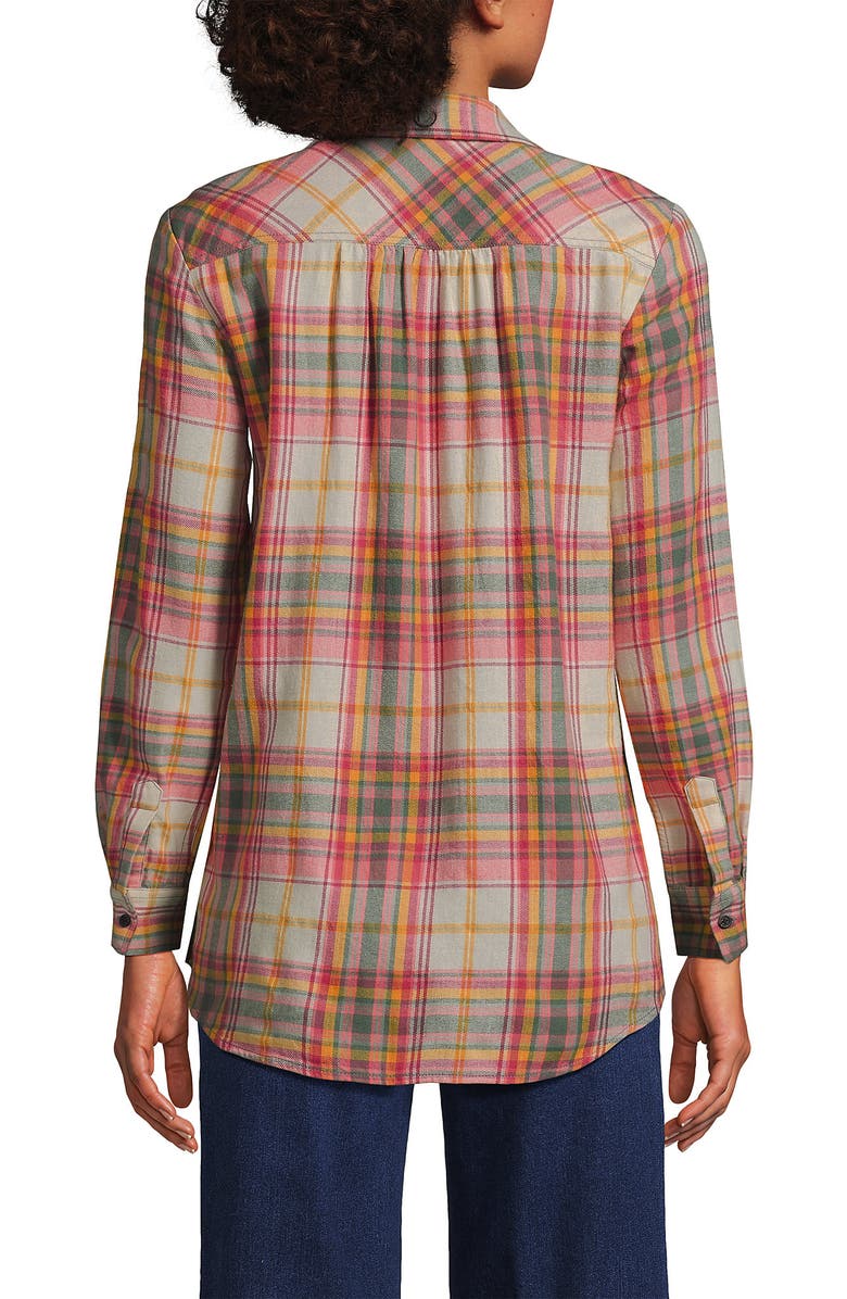 Lands' End Flannel Boyfriend Fit Shirt, Alternate, color,