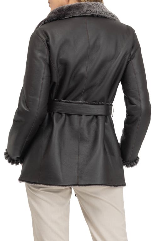 Gorski Merino Shearling Lamb Jacket With Whipstitch Trim In Black