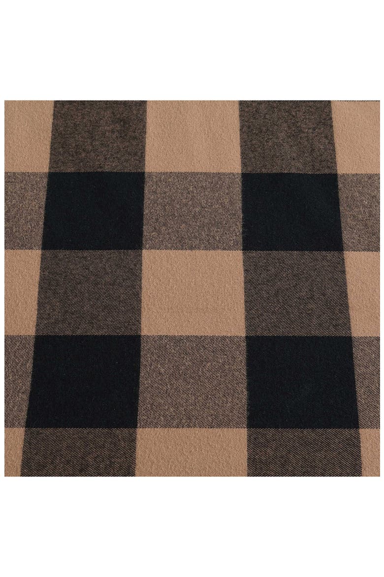 Cabin Plaid Faux Shearling Throw Blanket, Alternate, color, DARK BEIGE