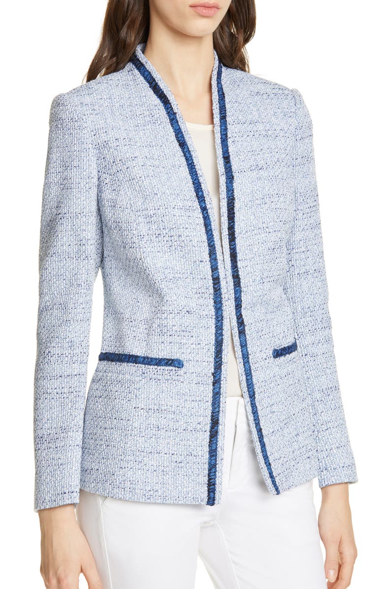 Helene Berman Colette Cotton Blend Tweed Jacket, Alternate, color,