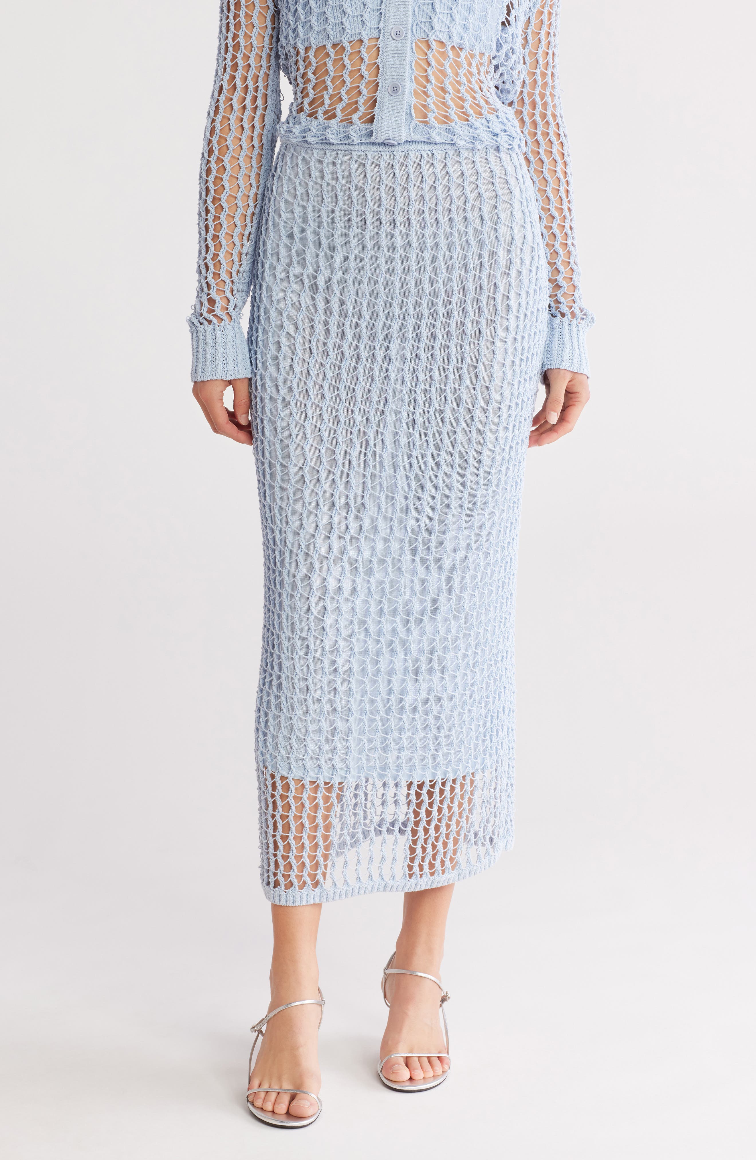 Simkhai Odie Open Knit Maxi Skirt