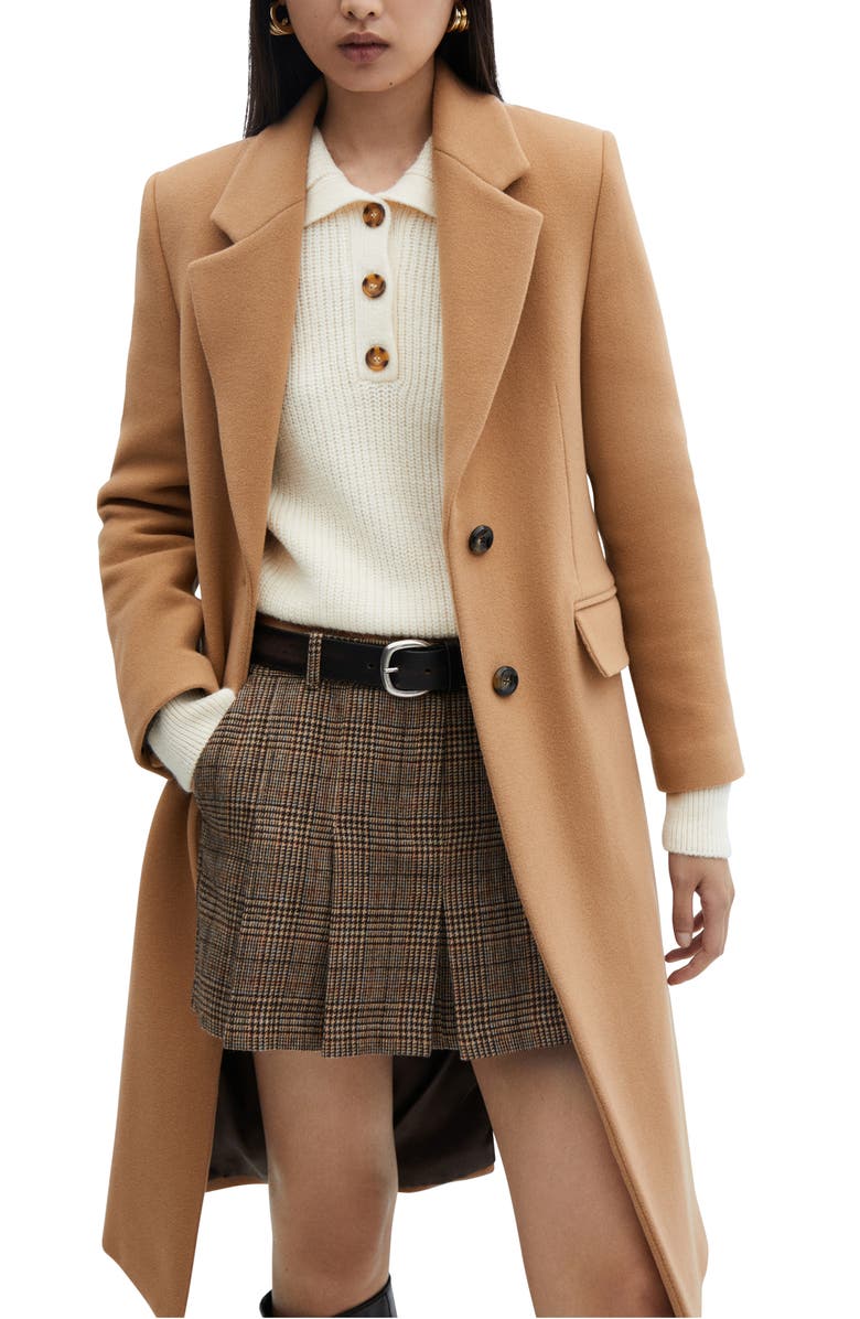 MANGO Virgin Wool Blend Coat, Main, color, 