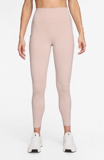 Nike Dri-fit One High Waist 7/8 Leggings In Silt Red