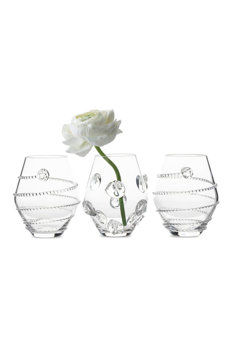 Set of 3 Mini Vases, Alternate, color, CLEAR