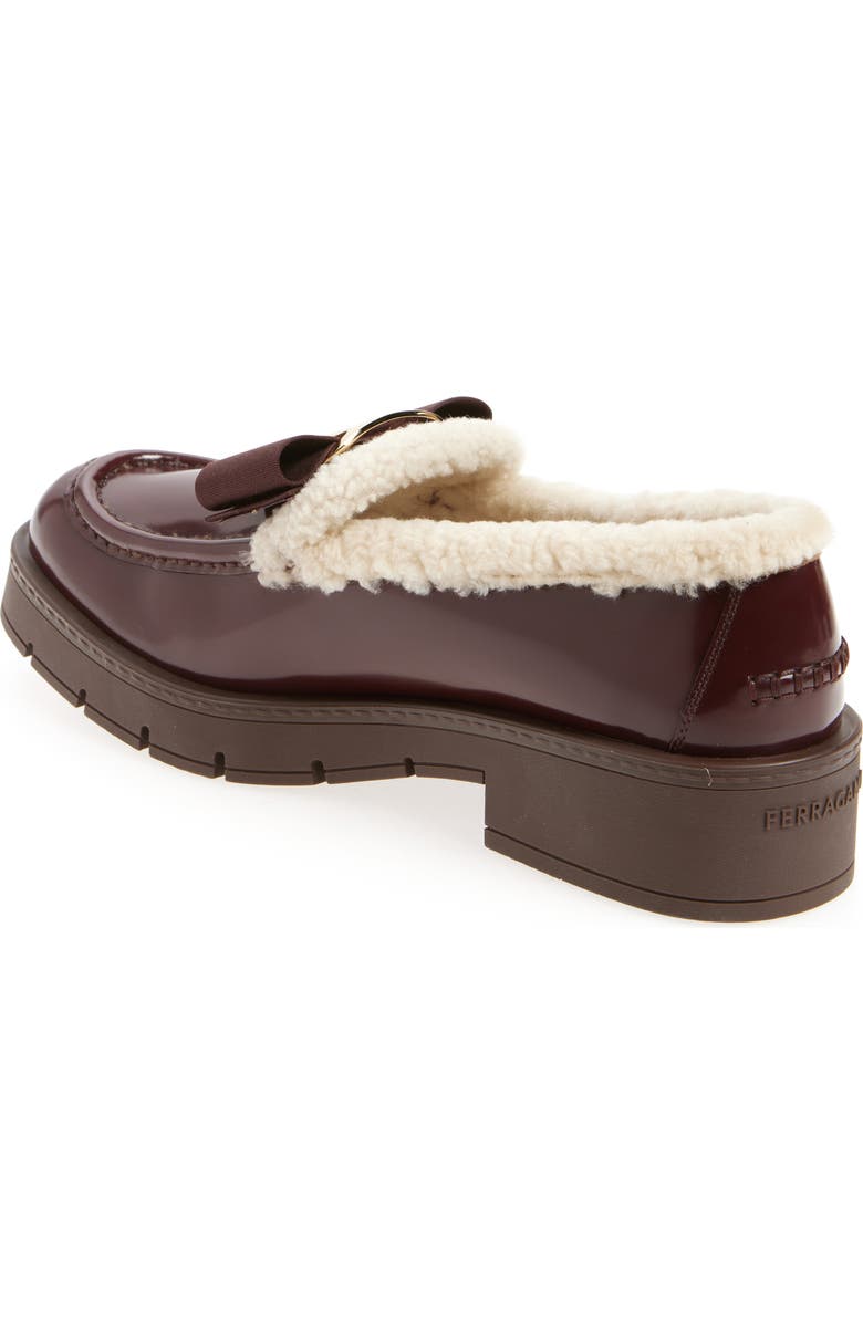FERRAGAMO Vara Bow Genuine Shearling Lined Loafer, Alternate, color,