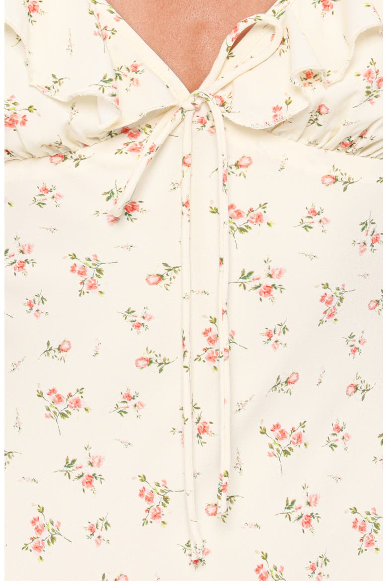 Sansa Ditsy Floral Deep V-Neck Midi Dress, Alternate, color, YELLOW FLORAL