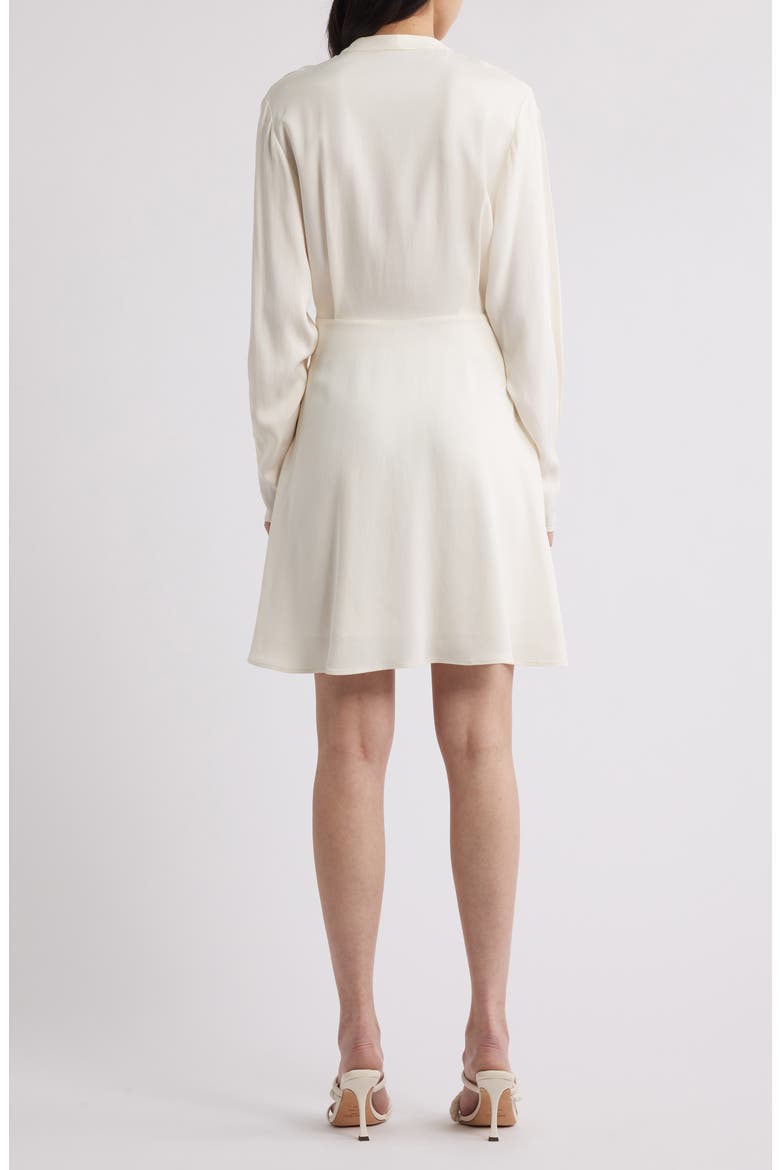 Dimkai Wrap Front Long Sleeve Dress, Alternate, color, OPEN WHT