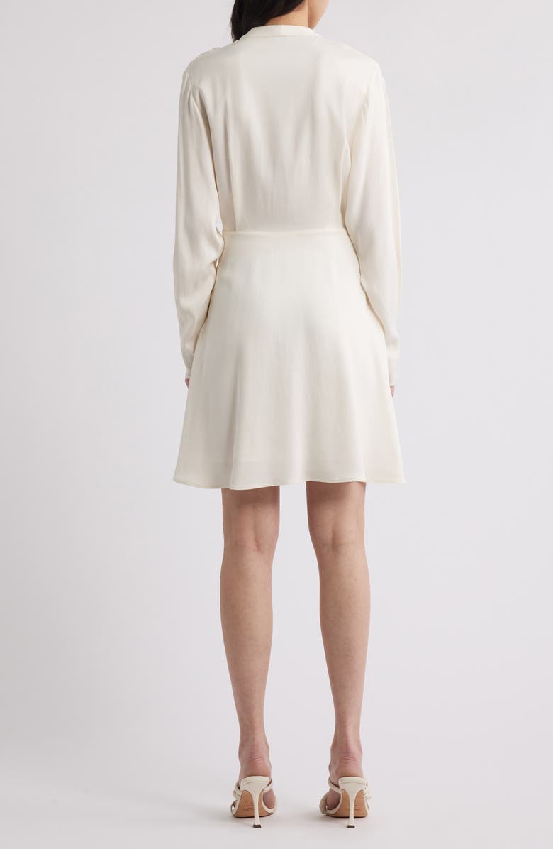 BOSS Dimkai Wrap Front Long Sleeve Dress, Alternate, color, Soft Cream
