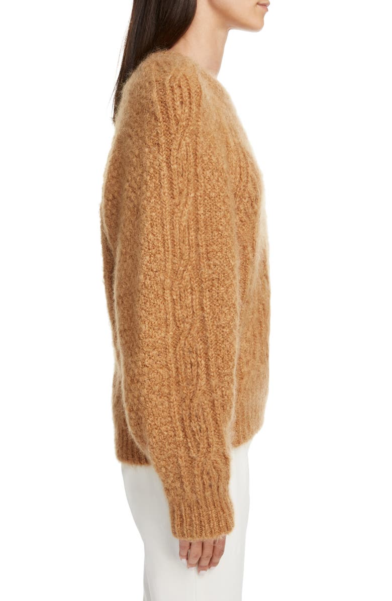 Isabel Marant Esmee Cable Crewneck Sweater, Alternate, color, 