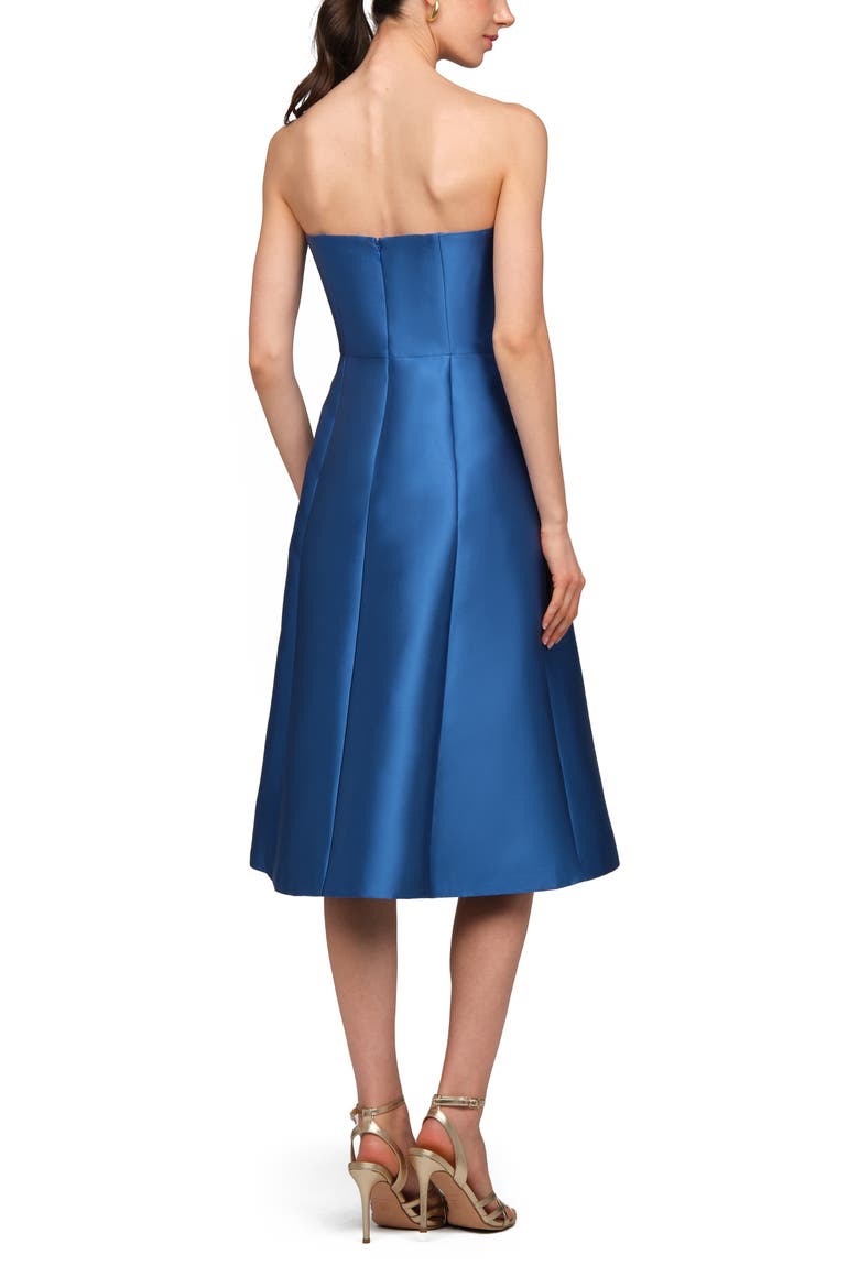 Livia Strapless Satin Cocktail Dress, Alternate, color, SPRING BLUE