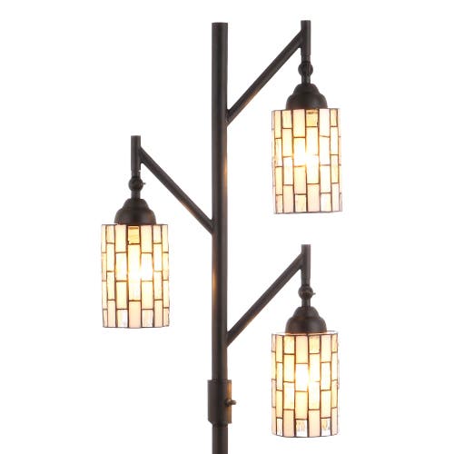 Jonathan Y Lewis Tiffany-style 71" Multi-light Led Floor Lamp, Bronze In Bronze