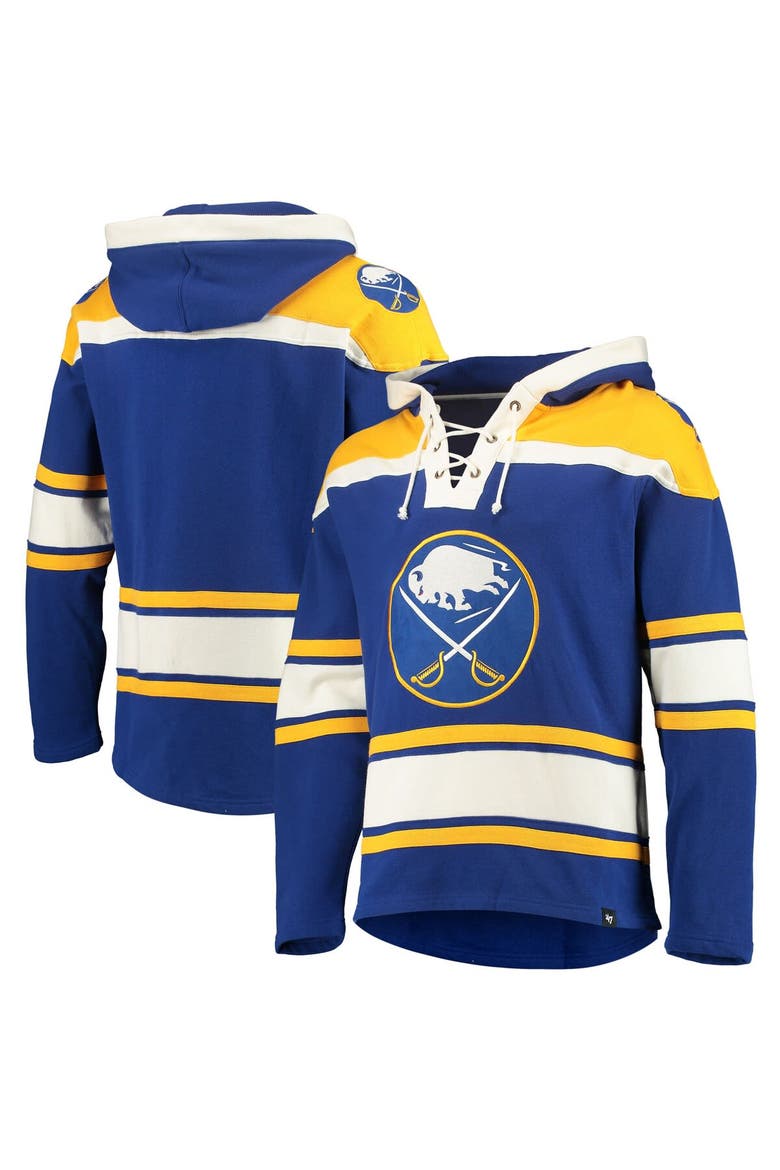 Men's '47 Royal Buffalo Sabres Superior Lacer Pullover Hoodie, Alternate, color, Royal