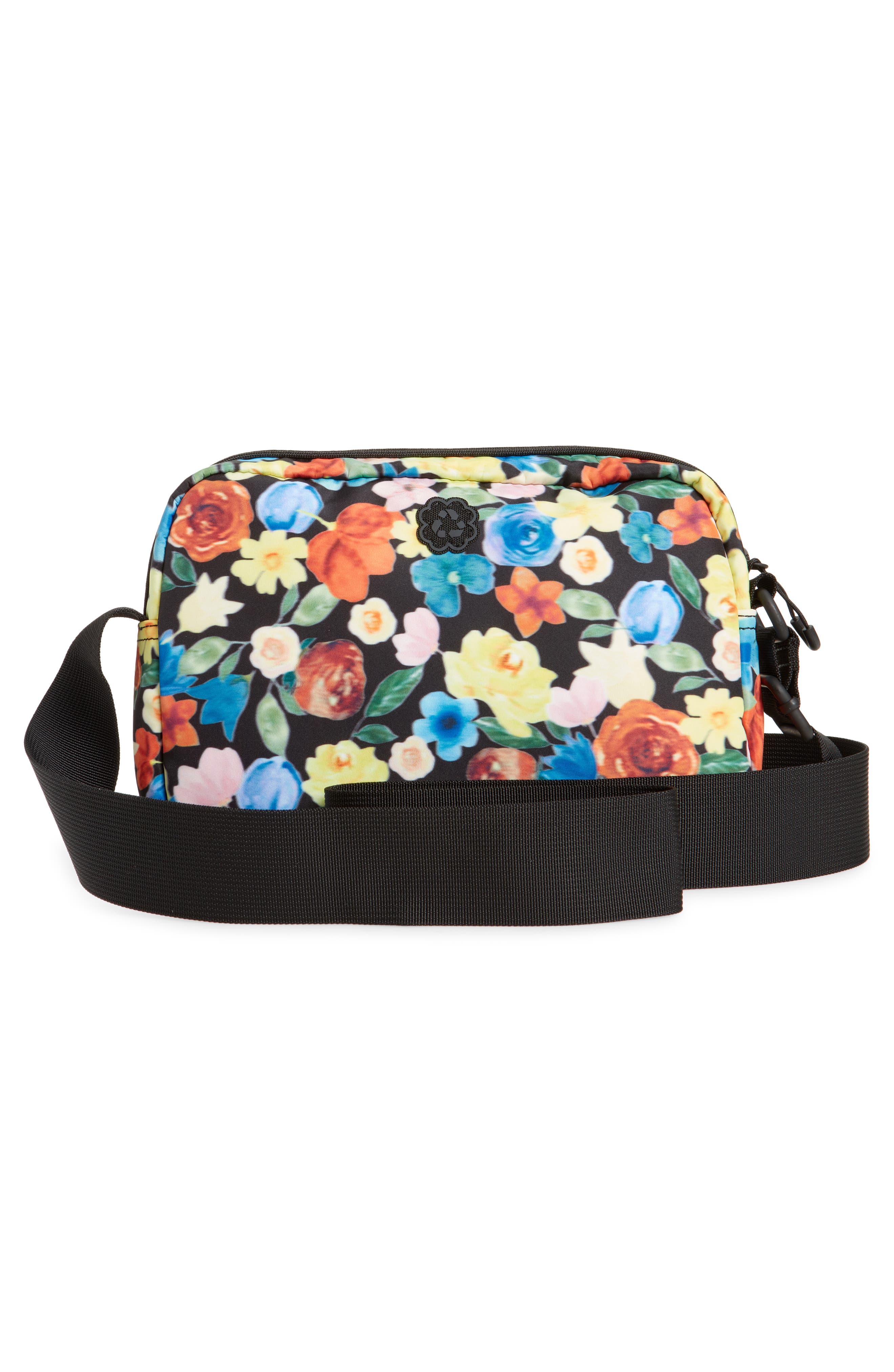 Floral Print Tech Fabric Camera Crossbody Bag, Alternate, color, MULTICOLOUR