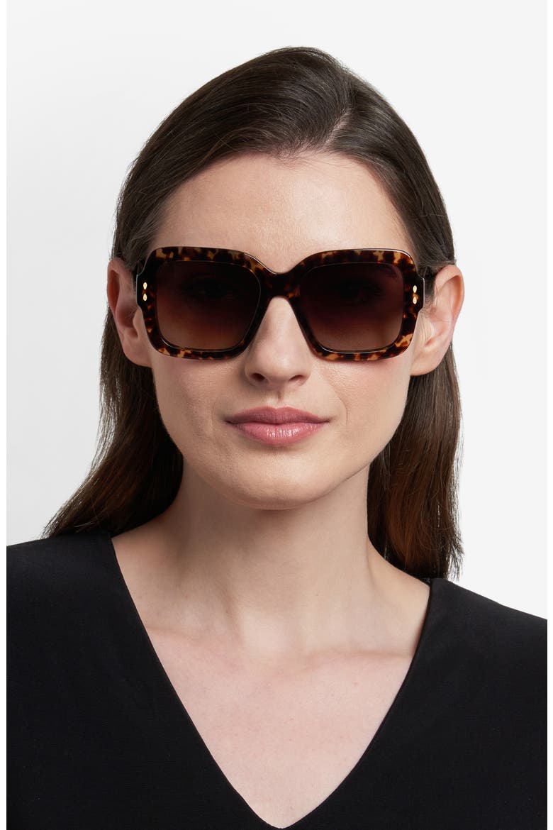 54mm Gradient Square Sunglasses, Alternate, color, HAVANA/ BROWN SF