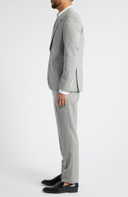 Jack Victor Engle Peak Lapel Pinstripe Wool Suit In Light Grey