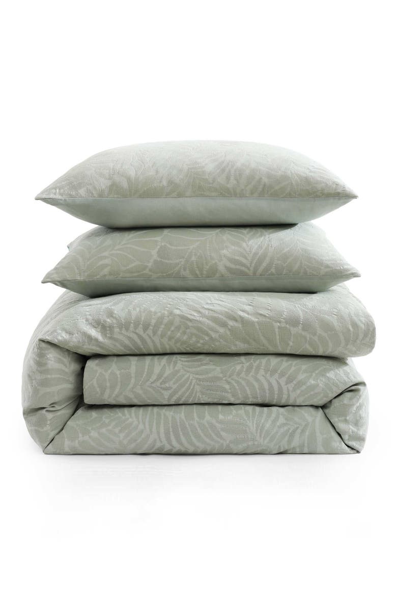 Harbor Palm Cotton Comforter Set, Main, color, GREEN