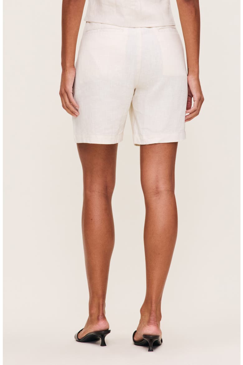 Taylor High Waist Mid Thigh Linen Trouser Shorts, Alternate, color, FLAX LINEN