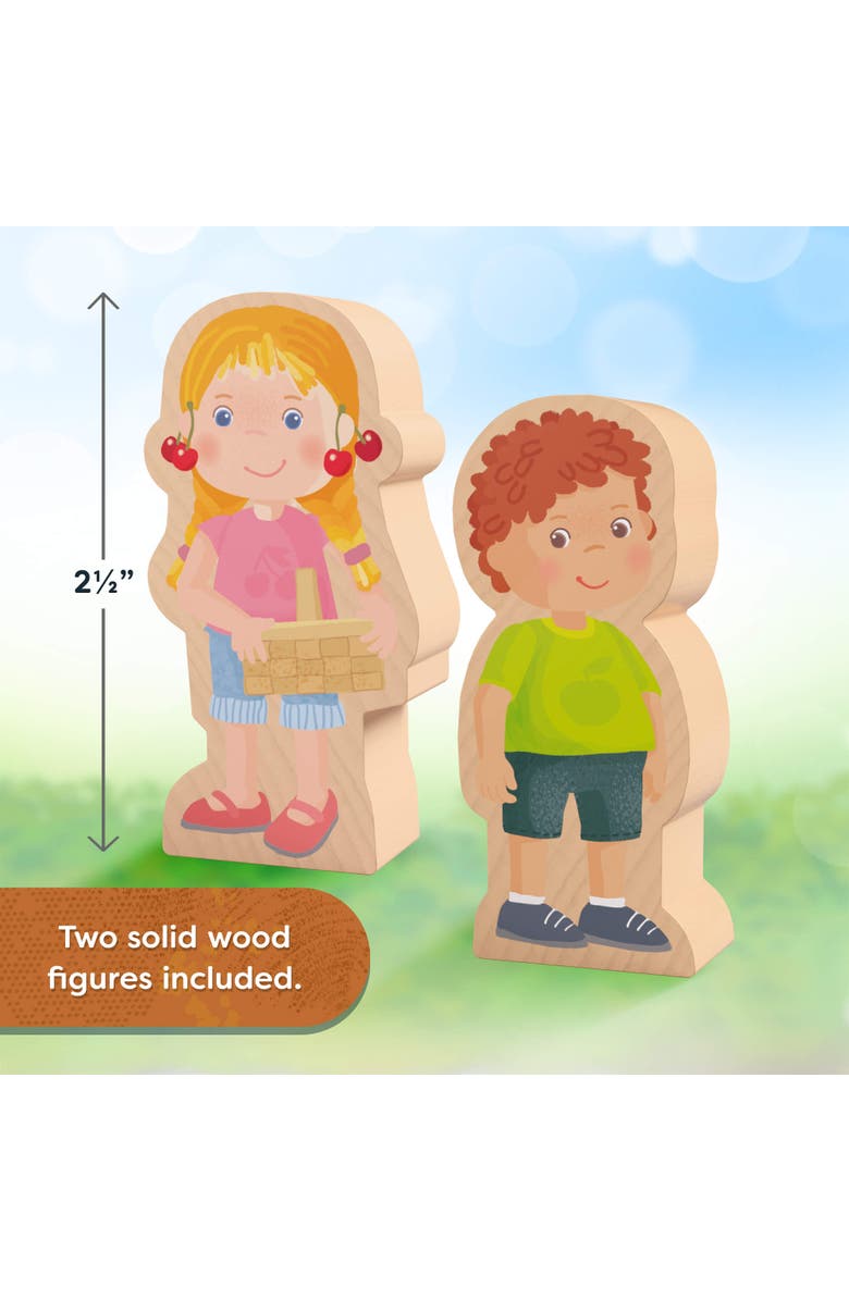 HABA 3D Puzzle Orchard Play World 40 Pieces with Wooden Figures, Alternate, color, Green Multi